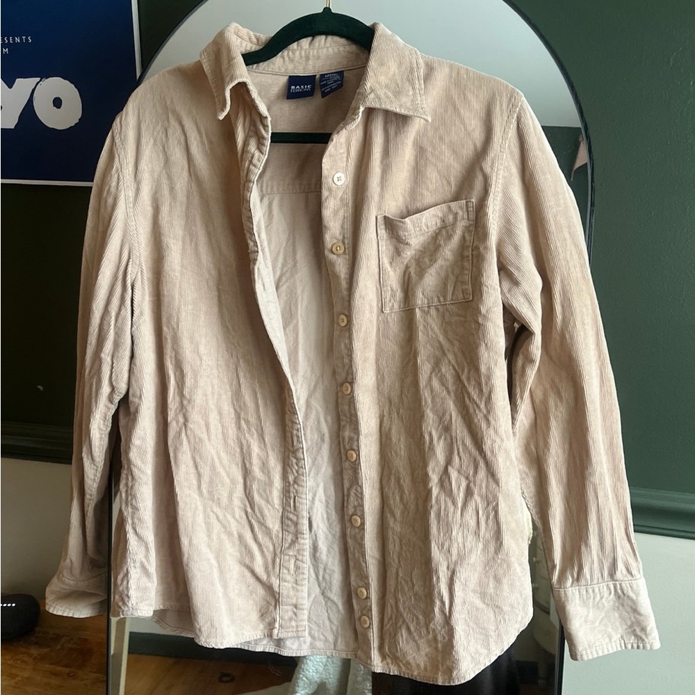 Basic Editions Beige Button Down Shirt